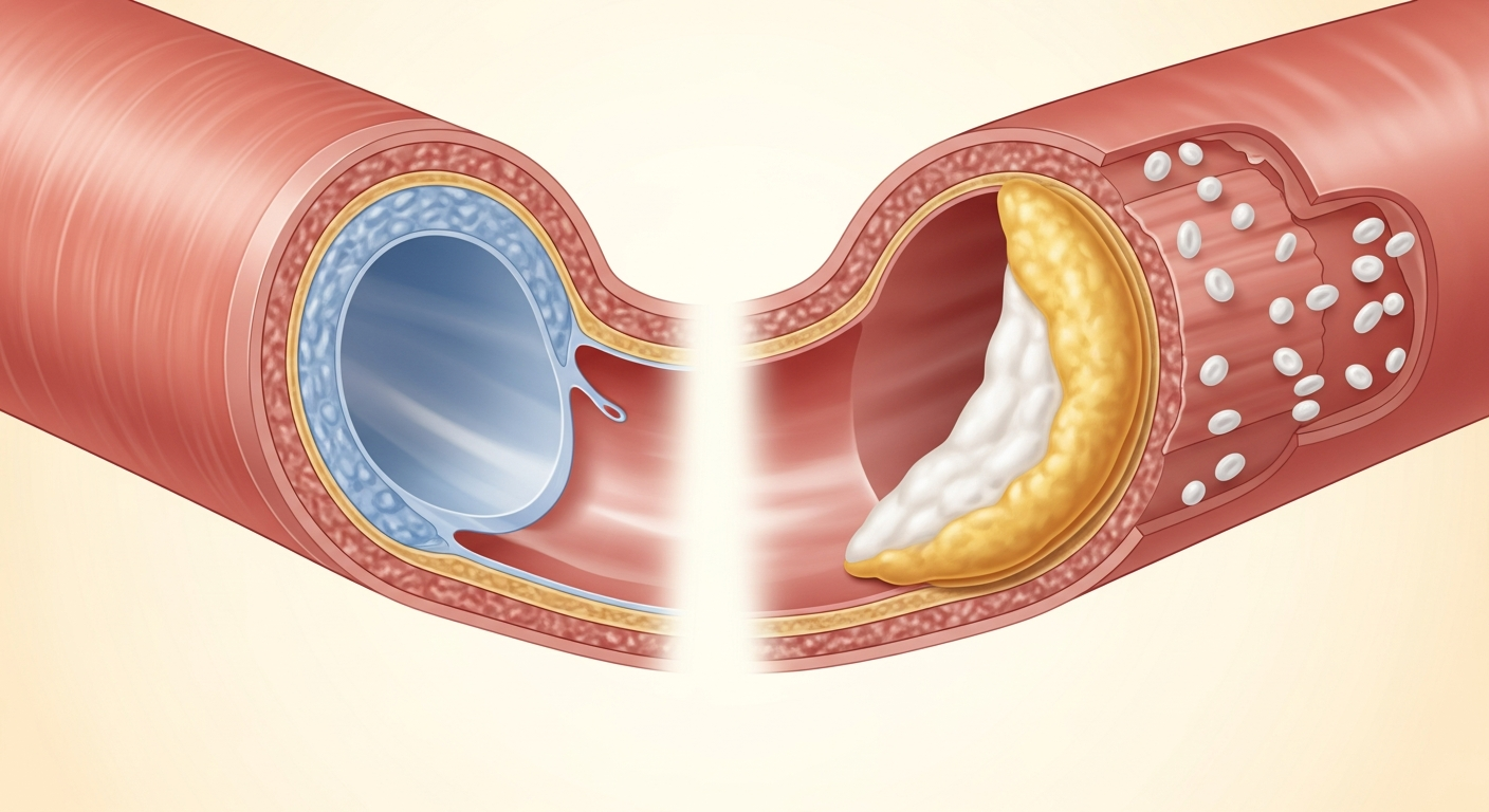 Atherosclerosis — plaque buildup inside an arterial wall